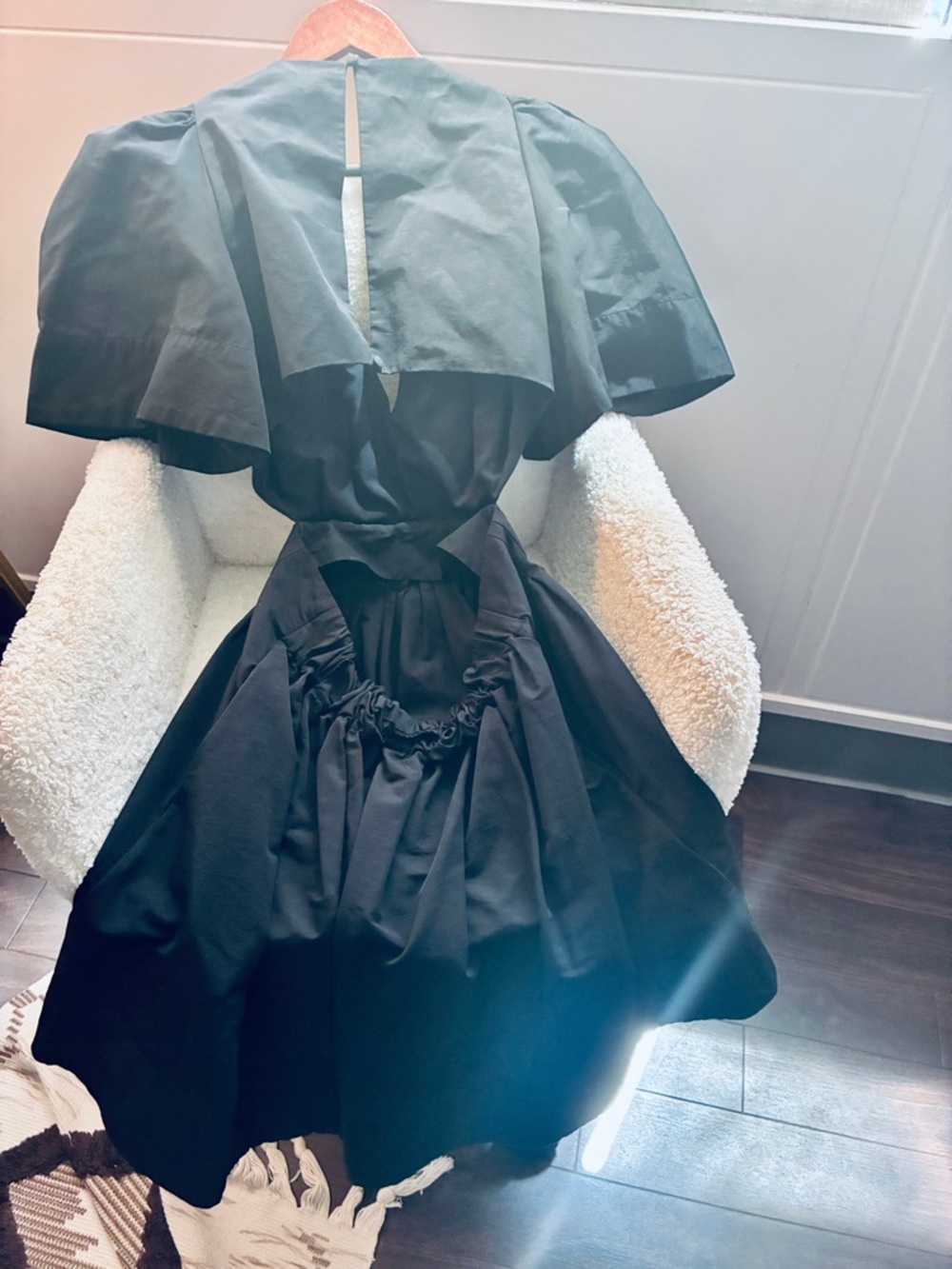 Banana Republic Emerald Puff-Sleeve Cutout Mini Dress - Picture 2 of 6